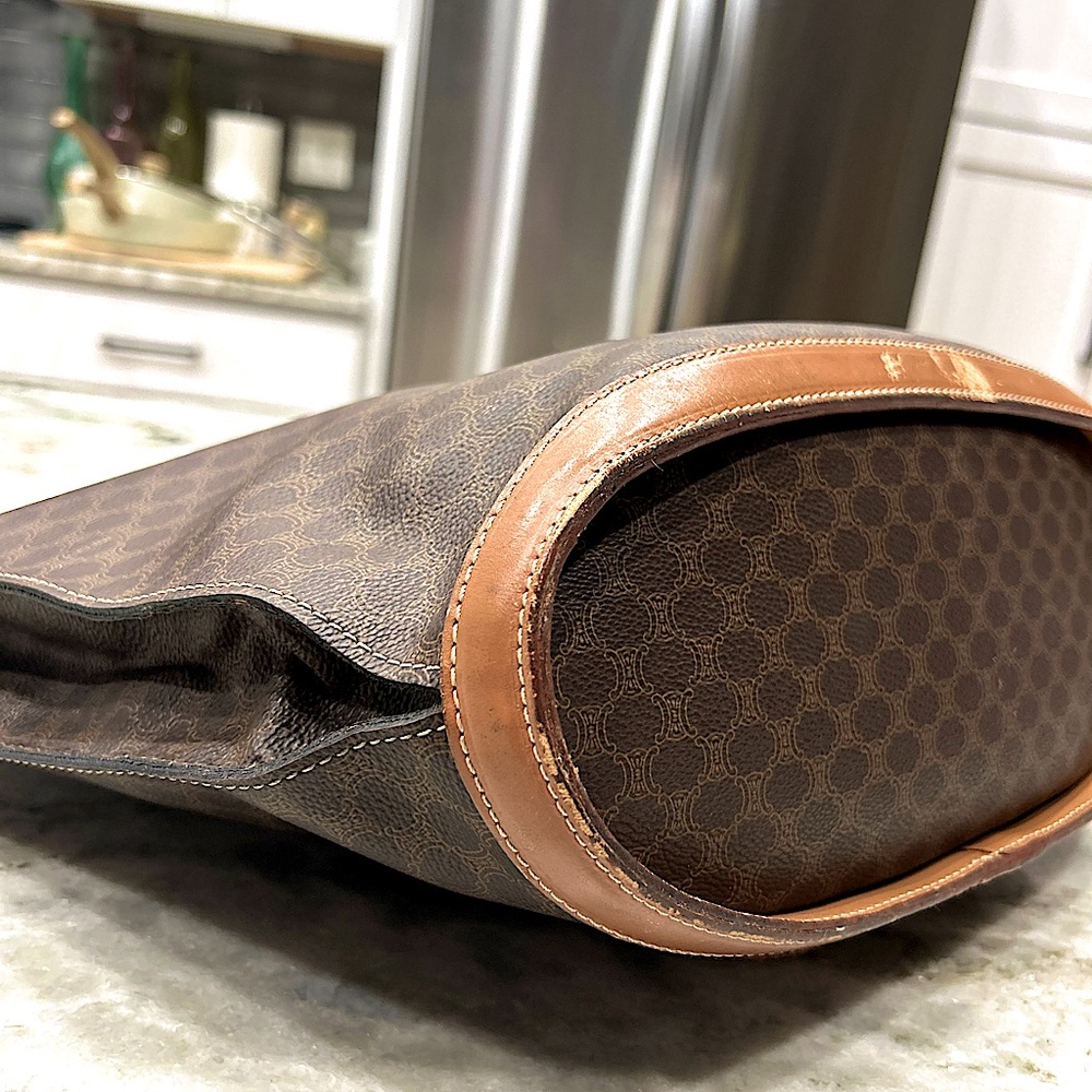 Fixer - Celine Authentic Large Brown Macadam Shoulder Bag - Picture 9 of 14